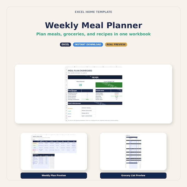 Weekly Meal Planner Spreadsheet