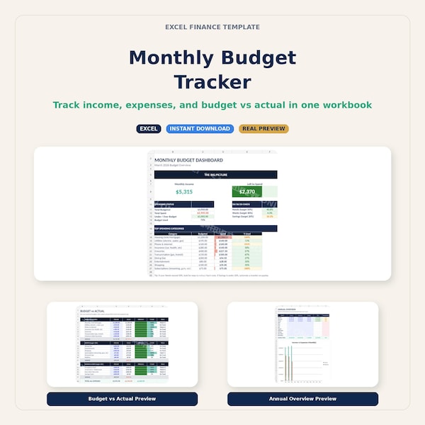 Monthly Budget Tracker Spreadsheet