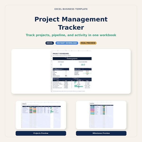 Project Management Tracker Spreadsheet
