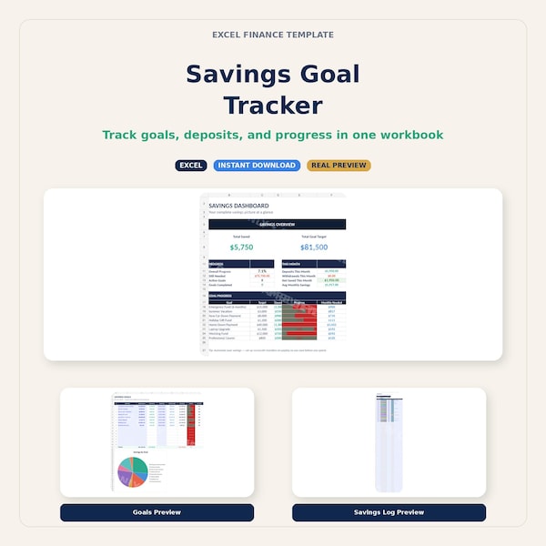 Savings Goal Tracker Spreadsheet